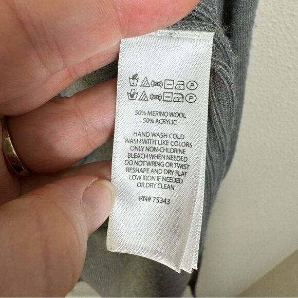 Tahari Merino Wool Blend Gray Duster Cardigan Sweater Women’s Size XS - Picture 5 of 5